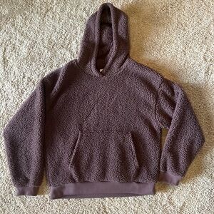 American Eagle women’s Hooded Sherpa purple plum sweatshirt Sm Small
